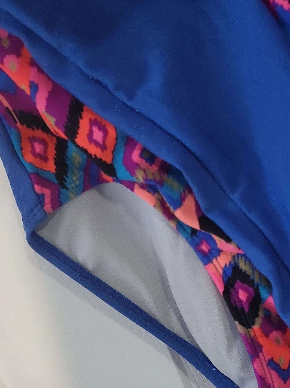 Kids Long Sleeve One-Piece Rash Guard Swimsuit - Bright Multi/Blue
